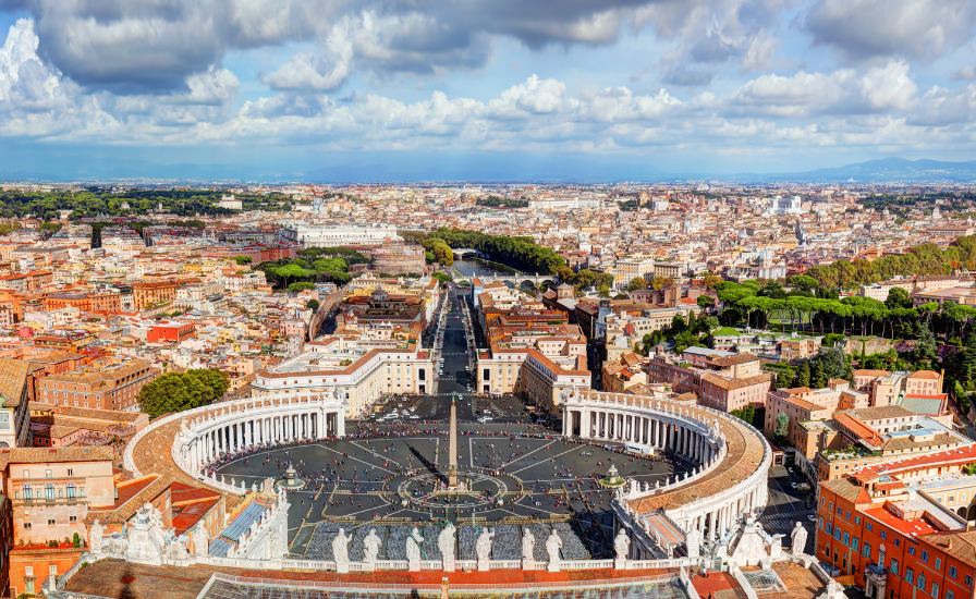  showcasing the city's iconic landmarks, including St Peter's Basilica with its Cupola Mosaics

