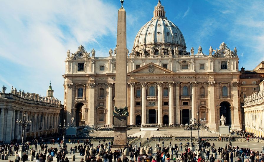 Majestic St. Peter's Basilica in the Vatican, known for its breathtaking architecture.