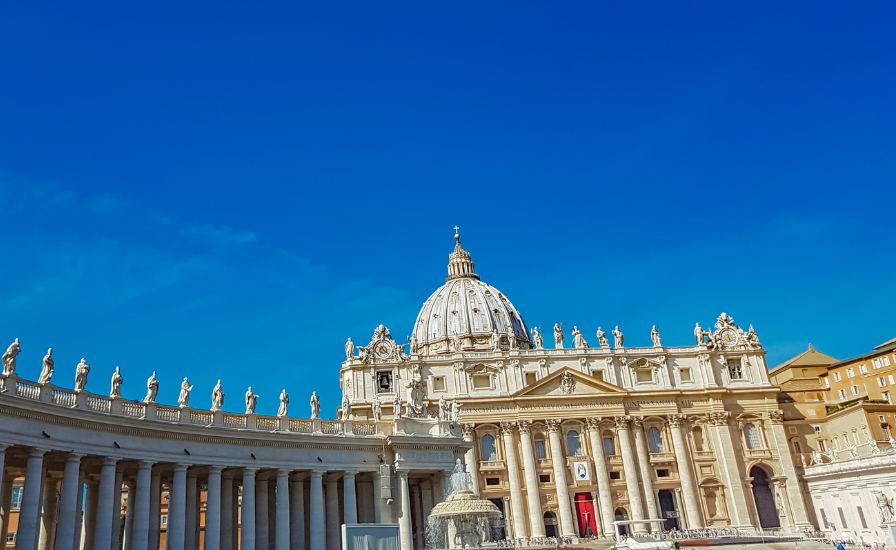 St. Peter's Basilica, a historic church in Vatican City, Rome.
